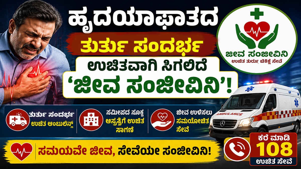 ಹೃದಯಾಘಾತದ ತುರ್ತು ಸಂದರ್ಭದಲ್ಲಿ ಉಚಿತವಾಗಿ ಸಿಗಲಿದೆ ‘ಜೀವ ಸಂಜೀವಿನಿ’!