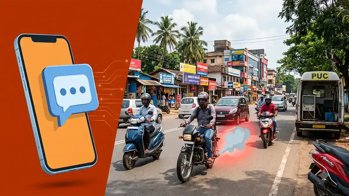 ವಾಹನ ಸವಾರರೇ ಗಮನಿಸಿ : ಇನ್ಮುಂದೆ ಮೊಬೈಲ್ಗೆ ಬರಲಿದೆ ಹೊಗೆ ಪರೀಕ್ಷೆಯ ಸಂದೇಶ