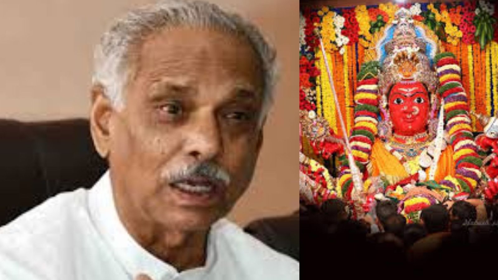 senior congress leader kagodu thimmappa fell down in sagar marikamba jatra
